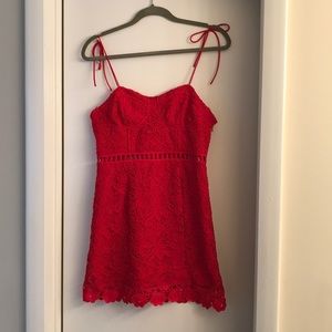 Red mini dress